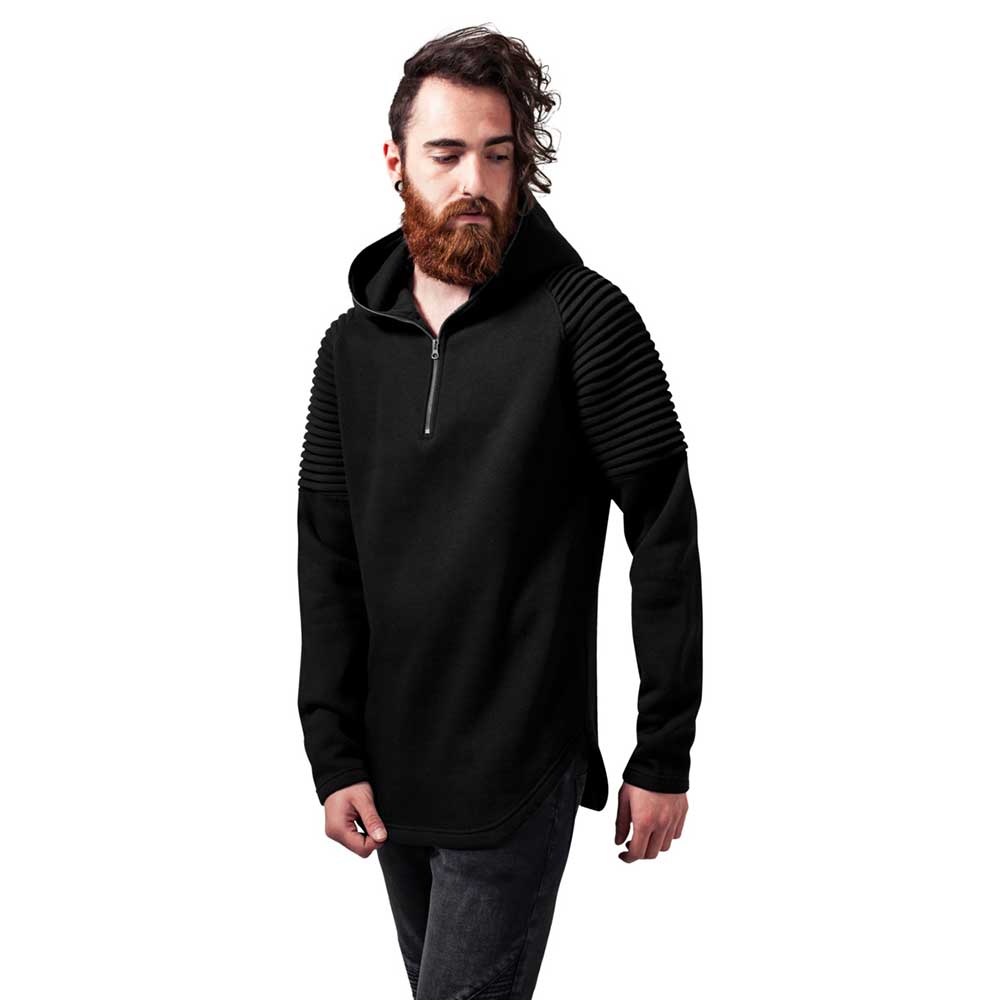 Urban Classics - Pleat Sleeves Terry HiLo Hoodie - Black